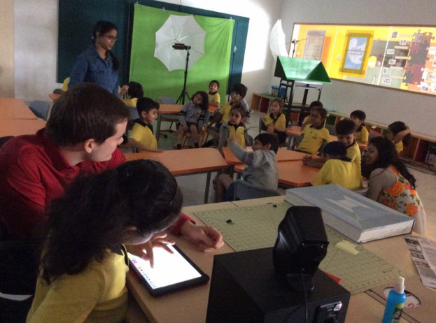 Children playing SketchParty TV in Mumbai